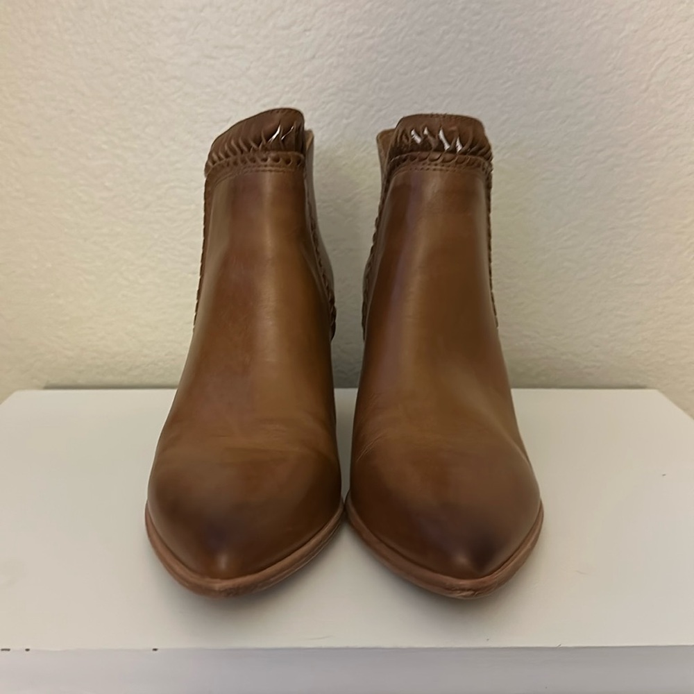 Frye Reed Feather Bootie in Tobacco.
